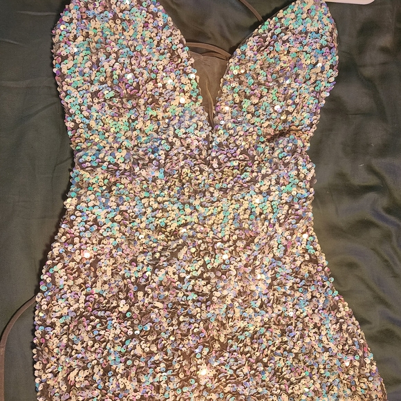 Fashion Nova Dresses & Skirts - Fashion Nova Iridescent Sequin Backless Dress